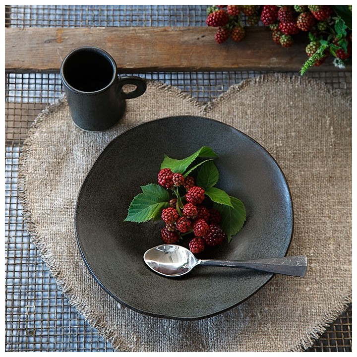 Black gres soup plate d20 cm