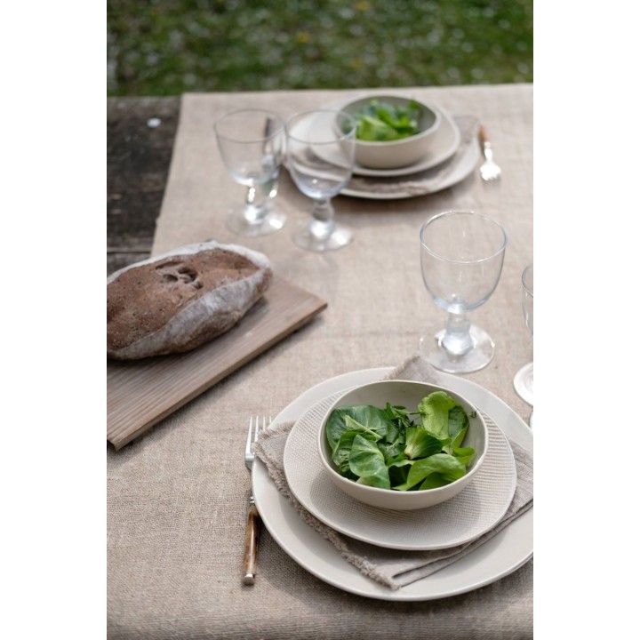 Assiette plate en gres texture d25 cm