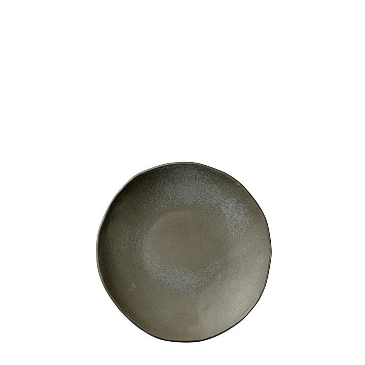 Assiette plate noire en gres d25 cm