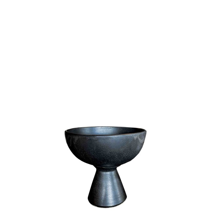 Bol avec pied couleur noir en gres