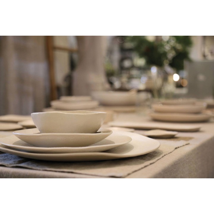 Assiette plate en gres texture d35 cm