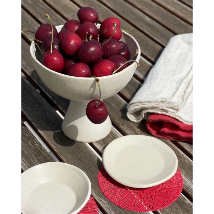 Natural gres bowl with base d16 h14 cm