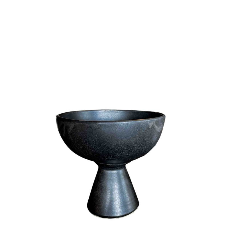Coppa con base in gres nero d16 h14 cm