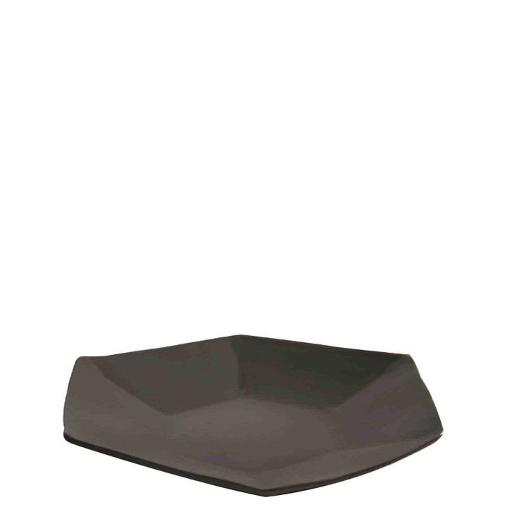 Hexagonal black gres plate d28 cm