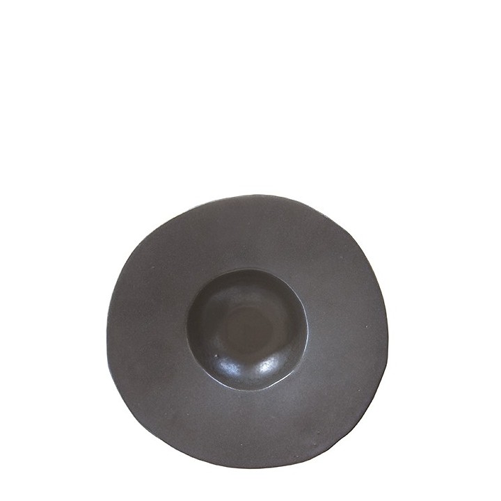 Black gres soup plate large edge d22.5 cm