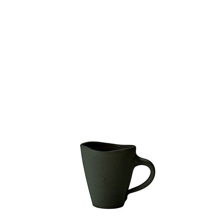 Tasse a cafe lisse noire en gres h8 cm