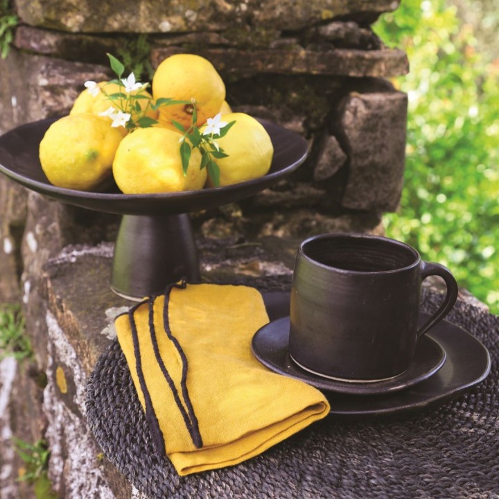 Black gres cup d8 h7.5 cm