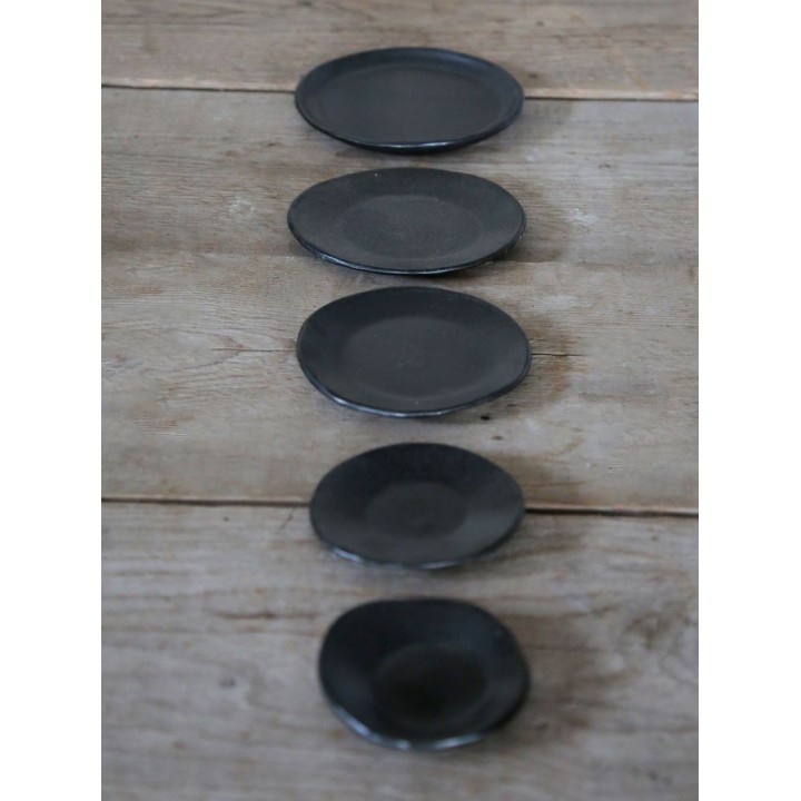 Piattino in gres nero d14 cm