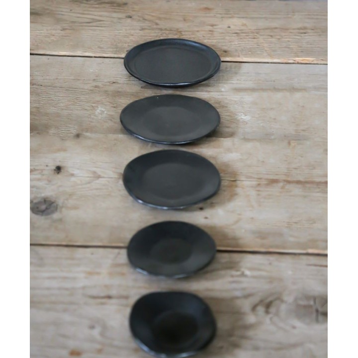 Piattino pane in gres nero d16 cm