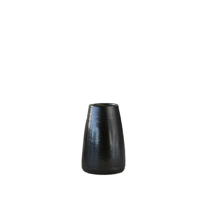 Black gres capsule vase h9 cm