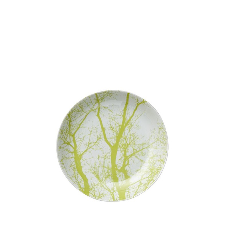 Ceramic green branches soup plate d21 cm