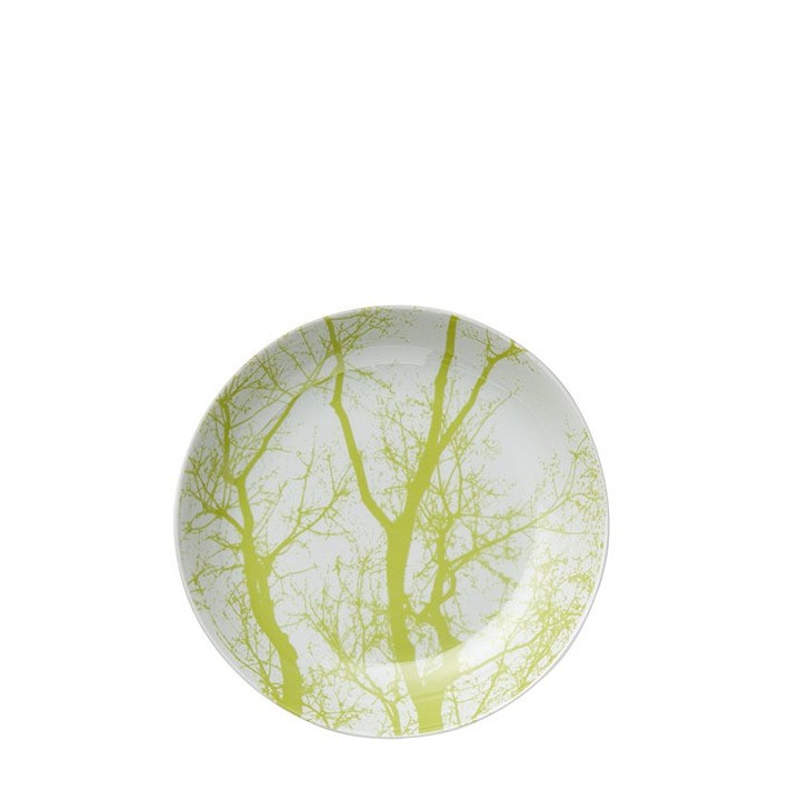 Ceramic green branches soup plate d21 cm