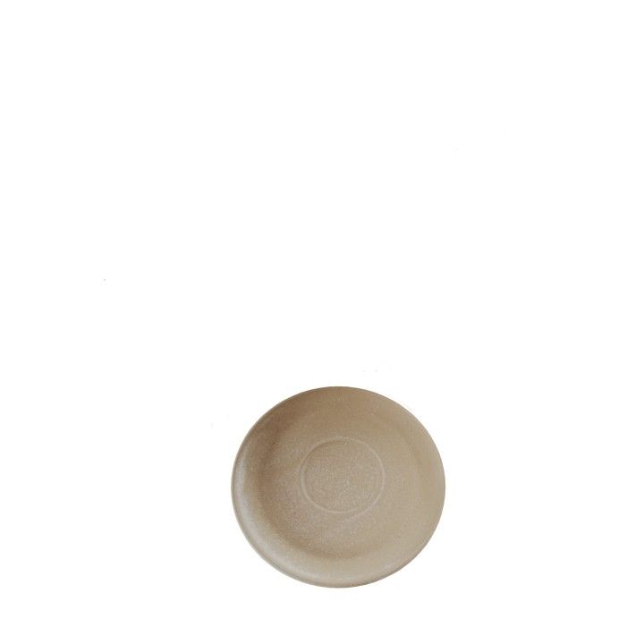 Thick gres plate with brown edge d18 cm