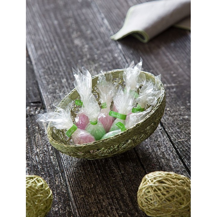 Half tangled up egg green color h16 cm