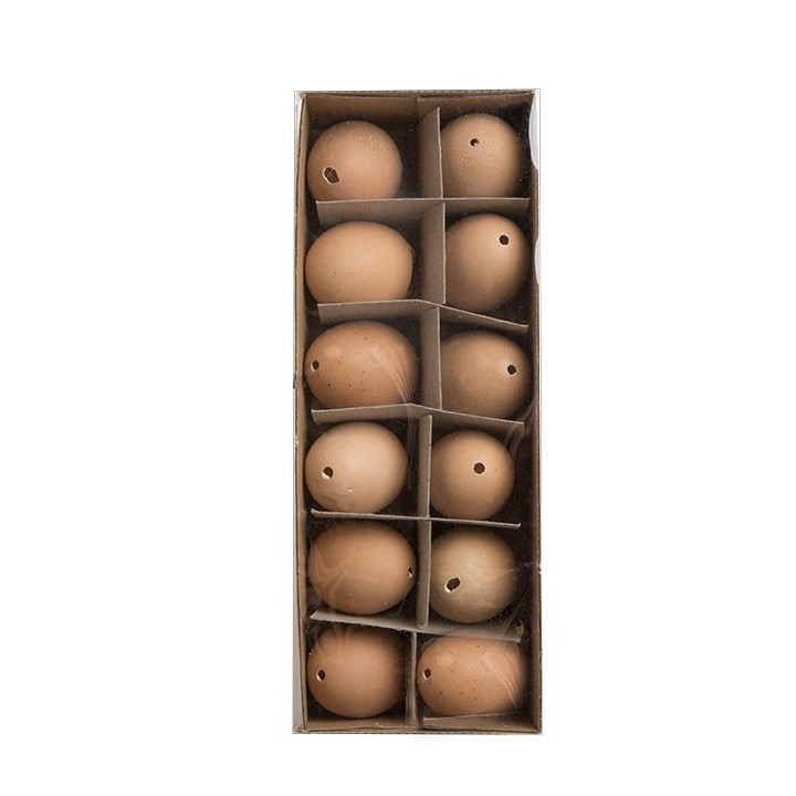 Confezione 12 uova di gallina naturali h5.5 cm