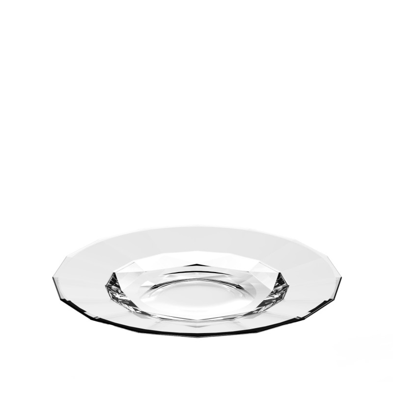 Transparent biocopolyester dinner plate d27,5 cm