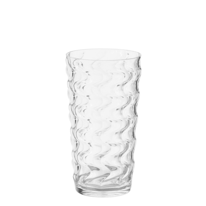 Bicchiere metacrilato alto onde verticali traspare v700 ml d9 h16 cm