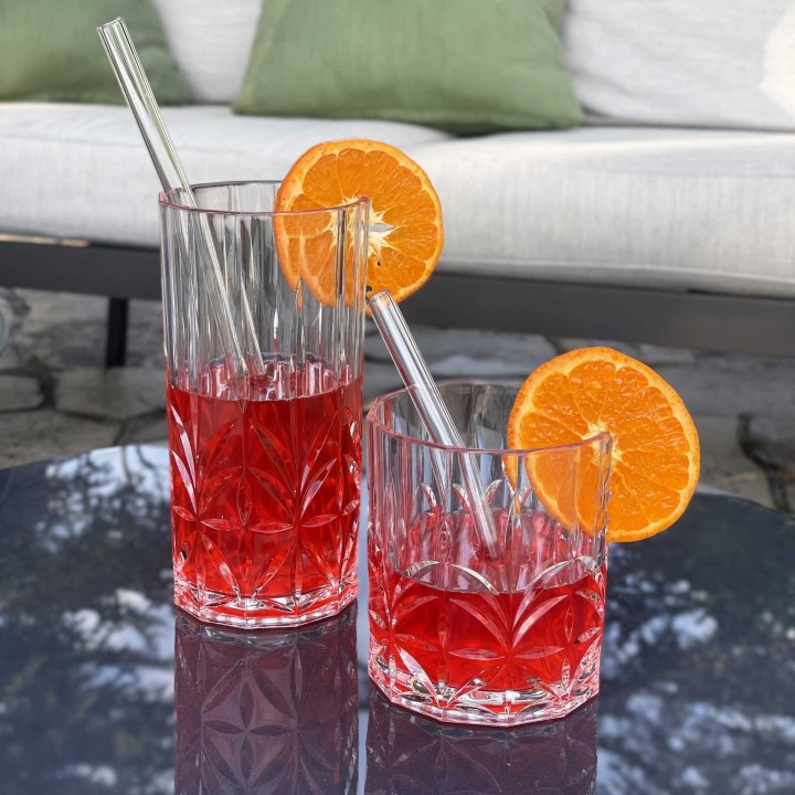 Bicchiere metacrilato diamante trasparente v400 ml d9 h9.8 cm