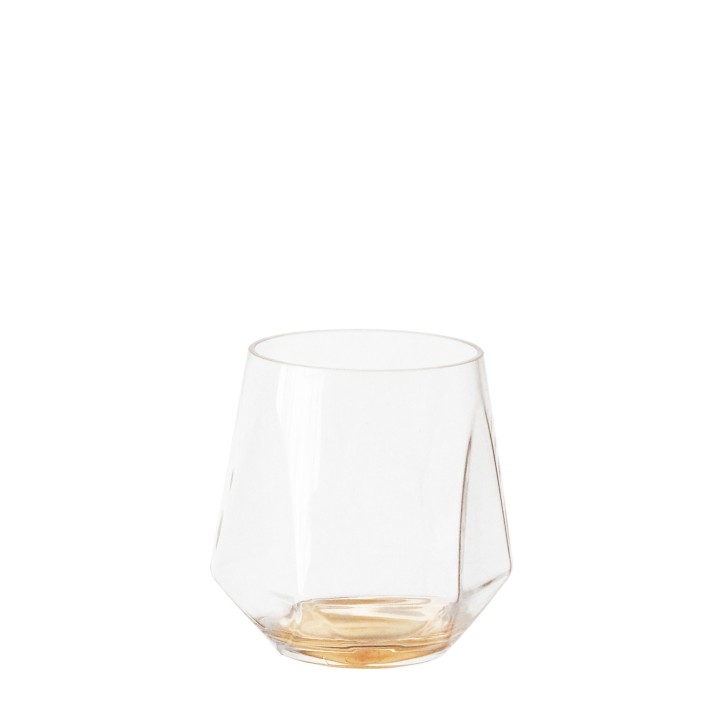 Verre hexagonal en methacrylate transparent avec fond dore