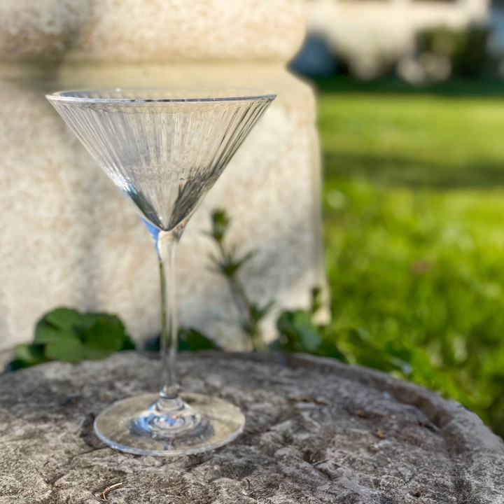 Calice coppa cocktail in metacrilato righe sottili v250 ml d11.8 h18 cm