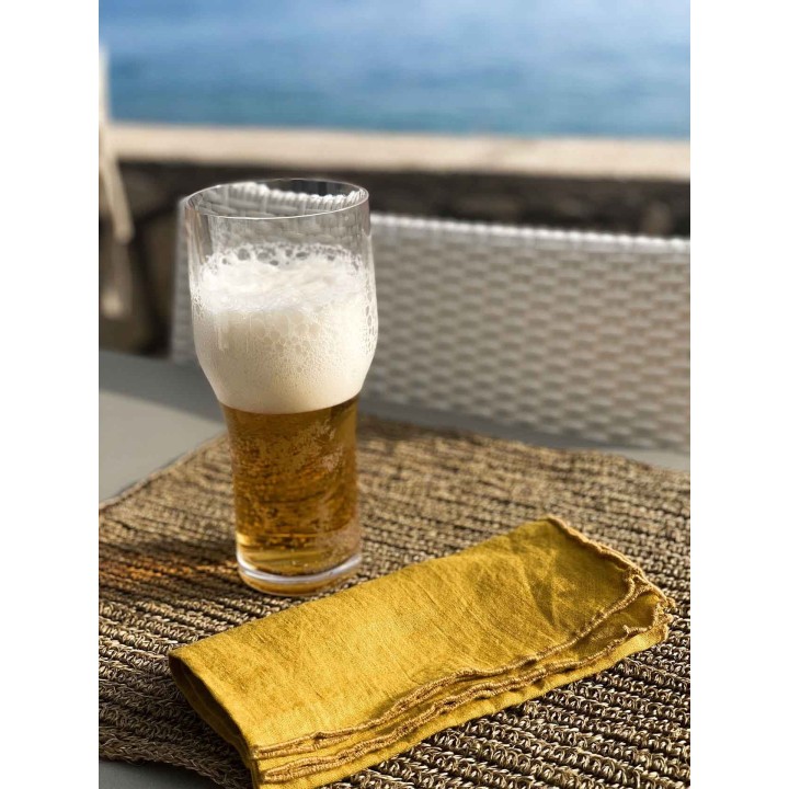 Bicchiere metacrilato trasparente birra ergonomico v600 ml d8.5 h20 cm