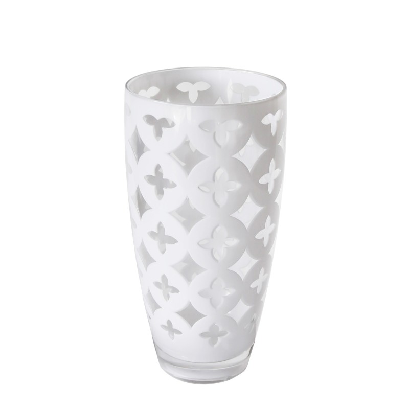 Bicchiere metacrilato decoro bianco alto v600 ml d8.5 h17 cm