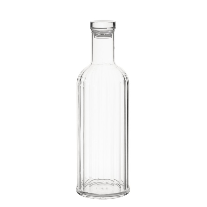 Bottiglia metacrilato c/tappo righe slim v1 l d8.6 h29 cm