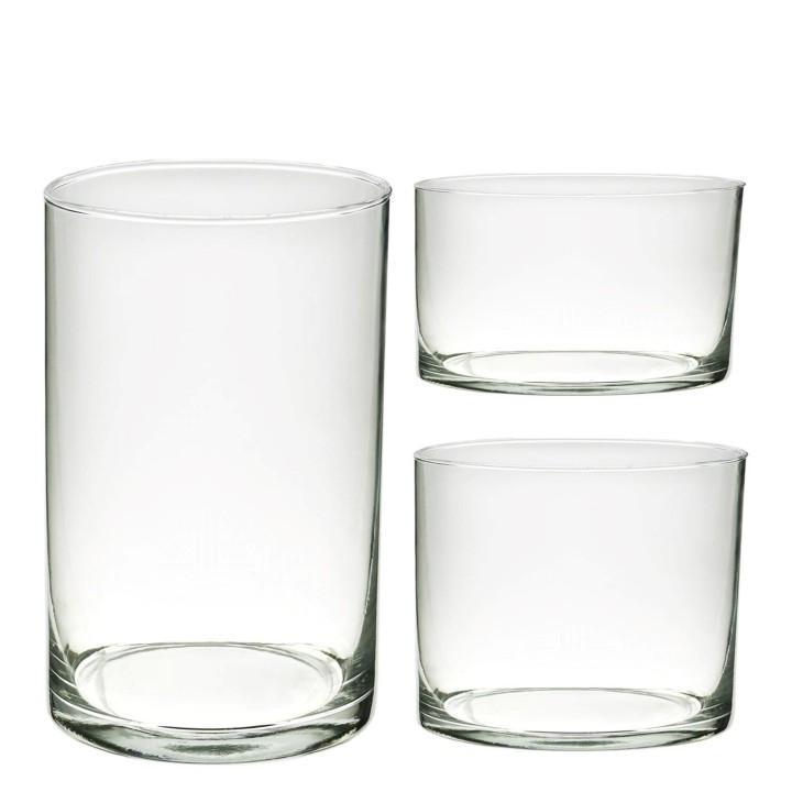 Set of 3 maxi policarbonate cilinders h20d30-h30d30-h60d35