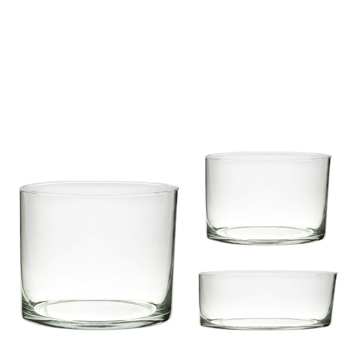 Set 3 vasi maxi policarbonato cil h12d30-h20d25-h35d35