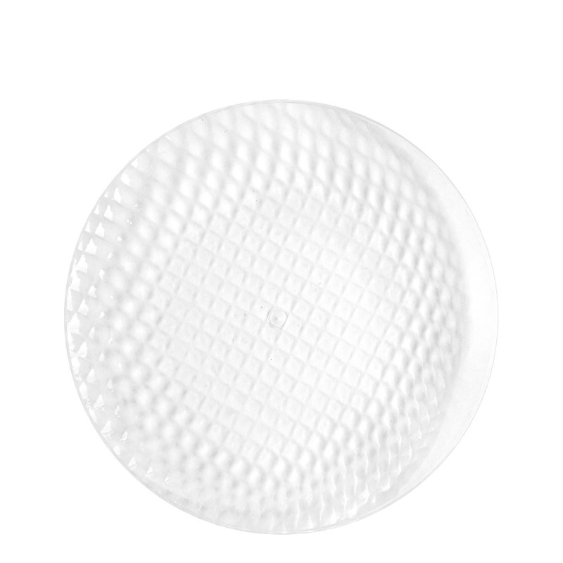 Methacrylate dessert plate squared texture d22.5 cm