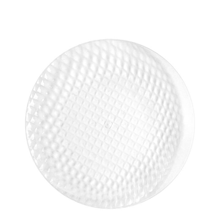 Assiette dessert en methacrylate texture decoree de carres d22.5 cm