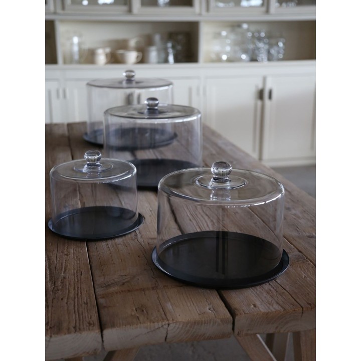 Plateau en melamine noir d26 cm