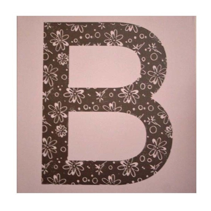 Quadro lettera b rosa 50 x 50 cm
