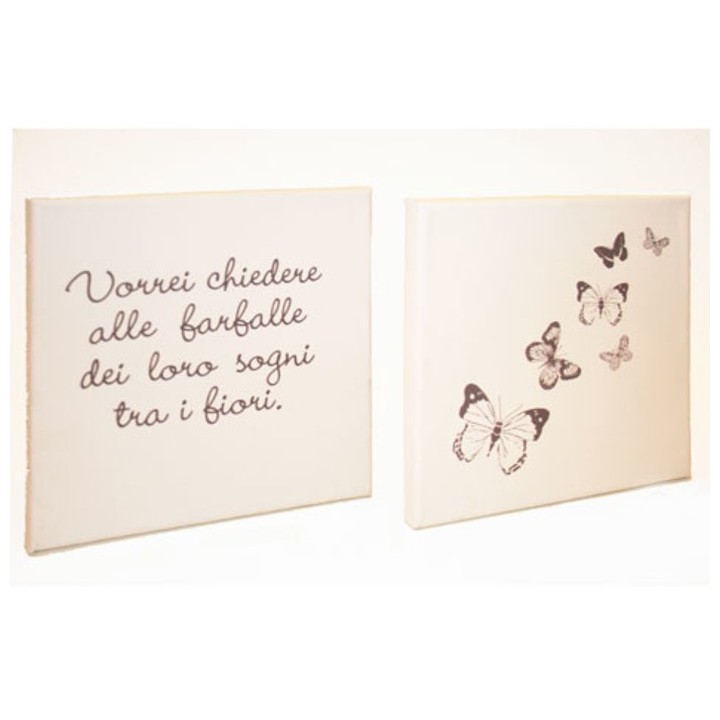 Set of 2 prints - butterfly + lettering 20 x 20 cm