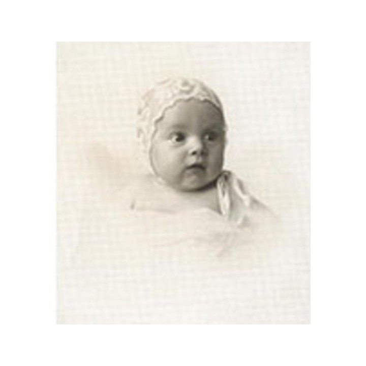 Quadro bimbo con cuffietta 20 x 20 cm