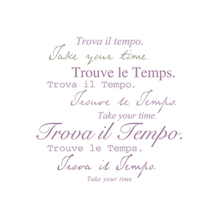 Quadro trova il tempo lingue diverse col.lilla 20 x 20 cm