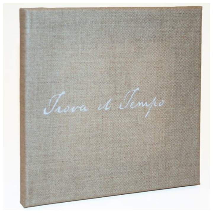 Tableau serigrafie en lin "trova il tempo" 20 x 20 cm