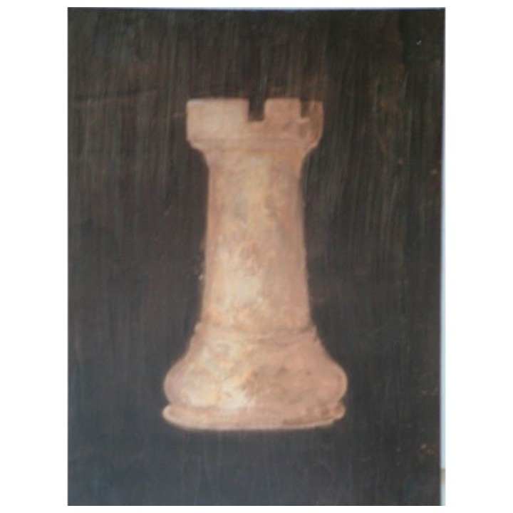 Tableau tour d'eches blanche sur fond noir 30x40 cm