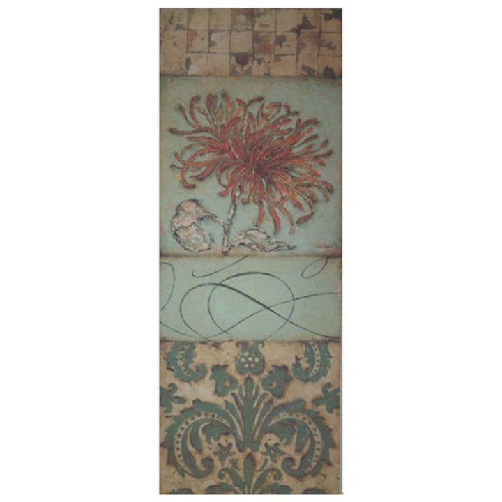 Tableau avec fleur et arabesque 33x95 cm