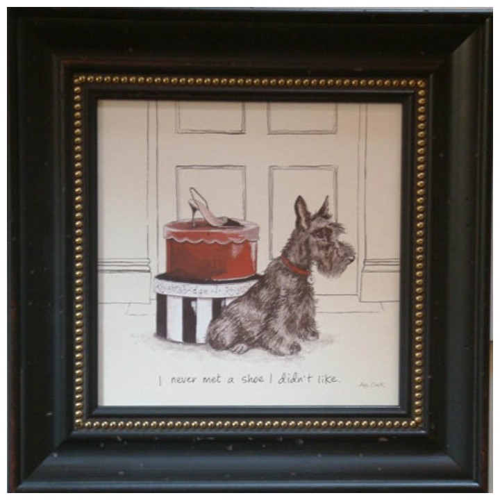 Quadro cane con cappelliera 18 x 18 cm