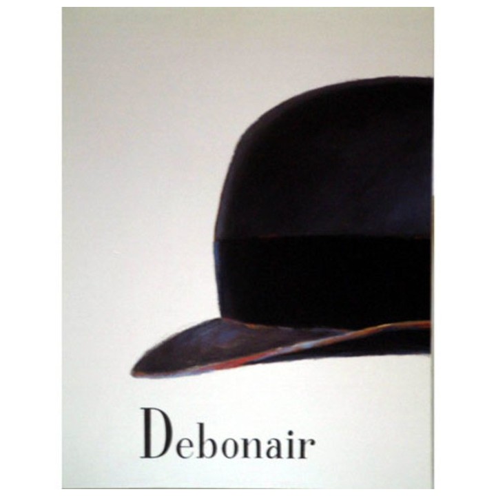 Tableau avec homme et chapeau 17x22 cm