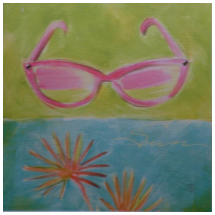 Quadro occhiali sole estate 30 x 30 cm