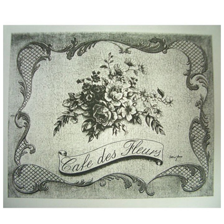 Tableau cafe des fleurs 40 x 50 cm