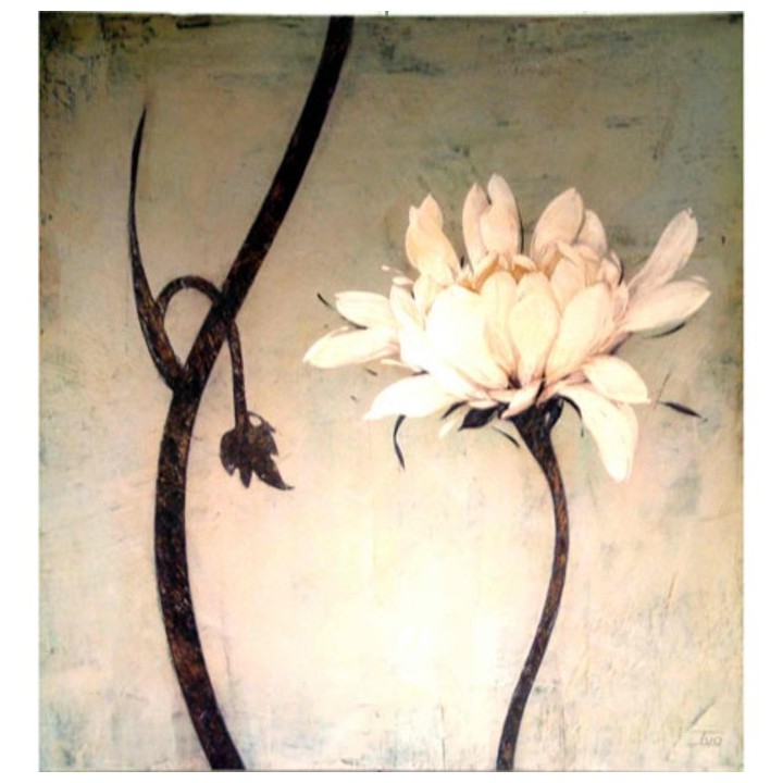 Quadro sagoma fiore bianco lato ff