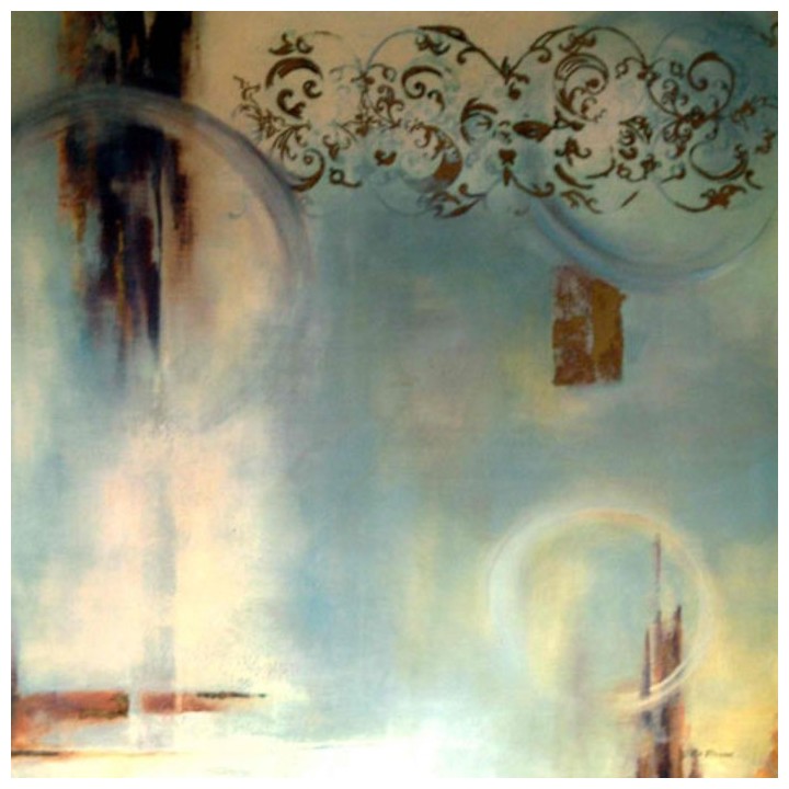 Tableau avec nuances et arabesque 70x70 cm