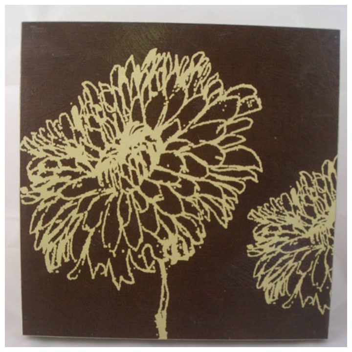 Picture white flower shape with black background, left 30 x 30 cm