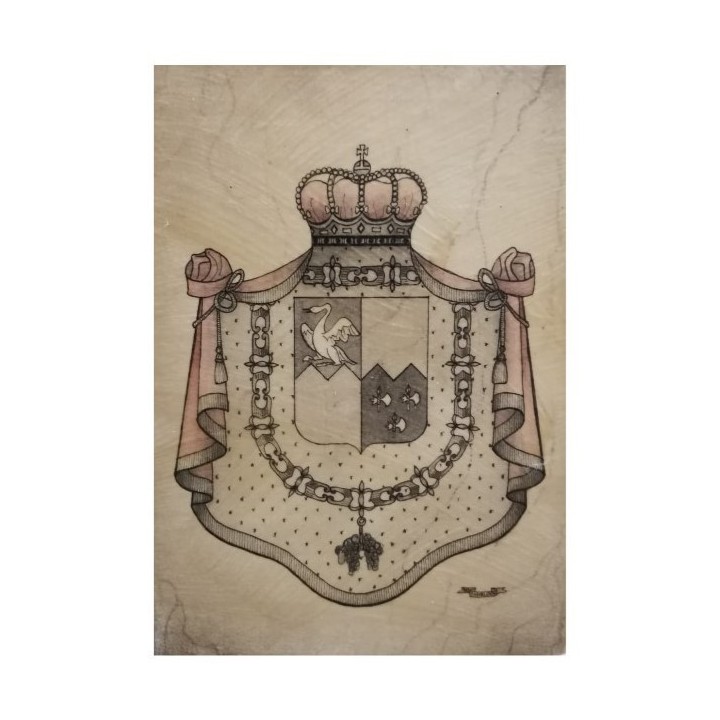 Tableau avec blason 17x22 cm