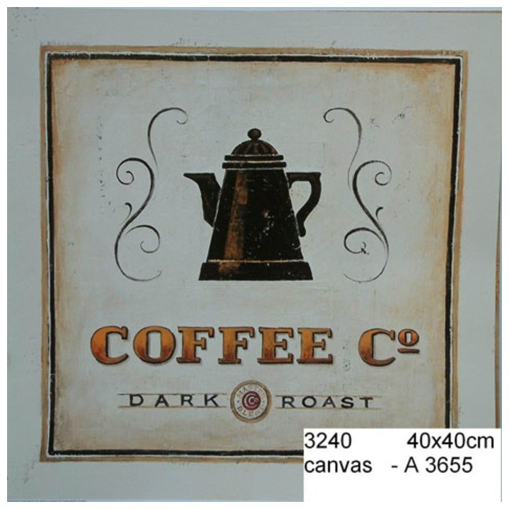 Picture mocca coffee 40 x 40 cm