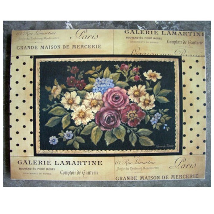 Tableau bouquet lamartine 40x50 cm