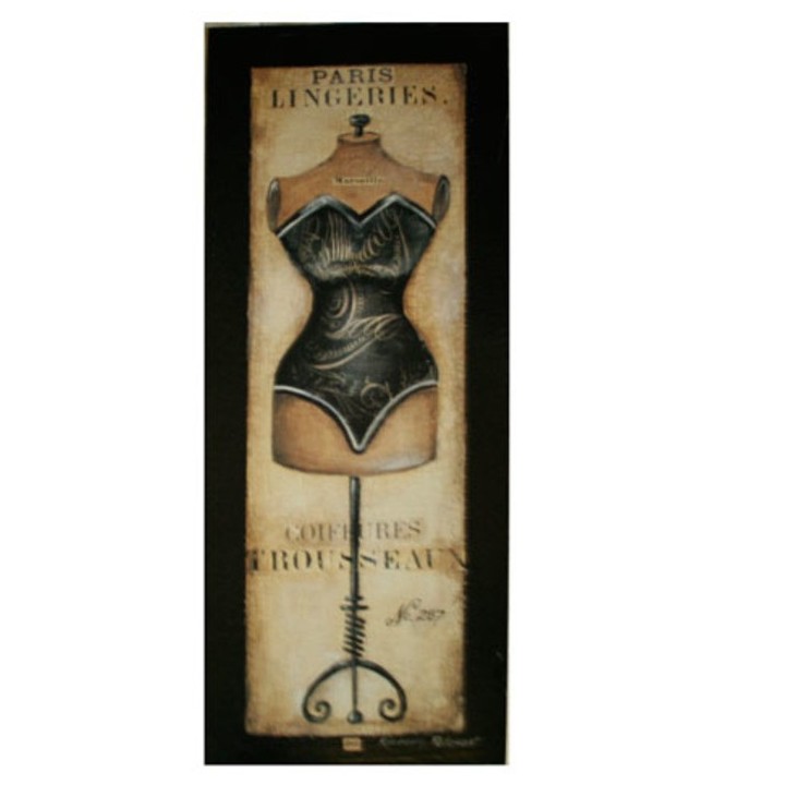 Mannequin parisienne and lingerie canvas 20x50 cm